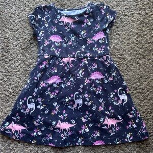 3T girls navy dinosaur dress